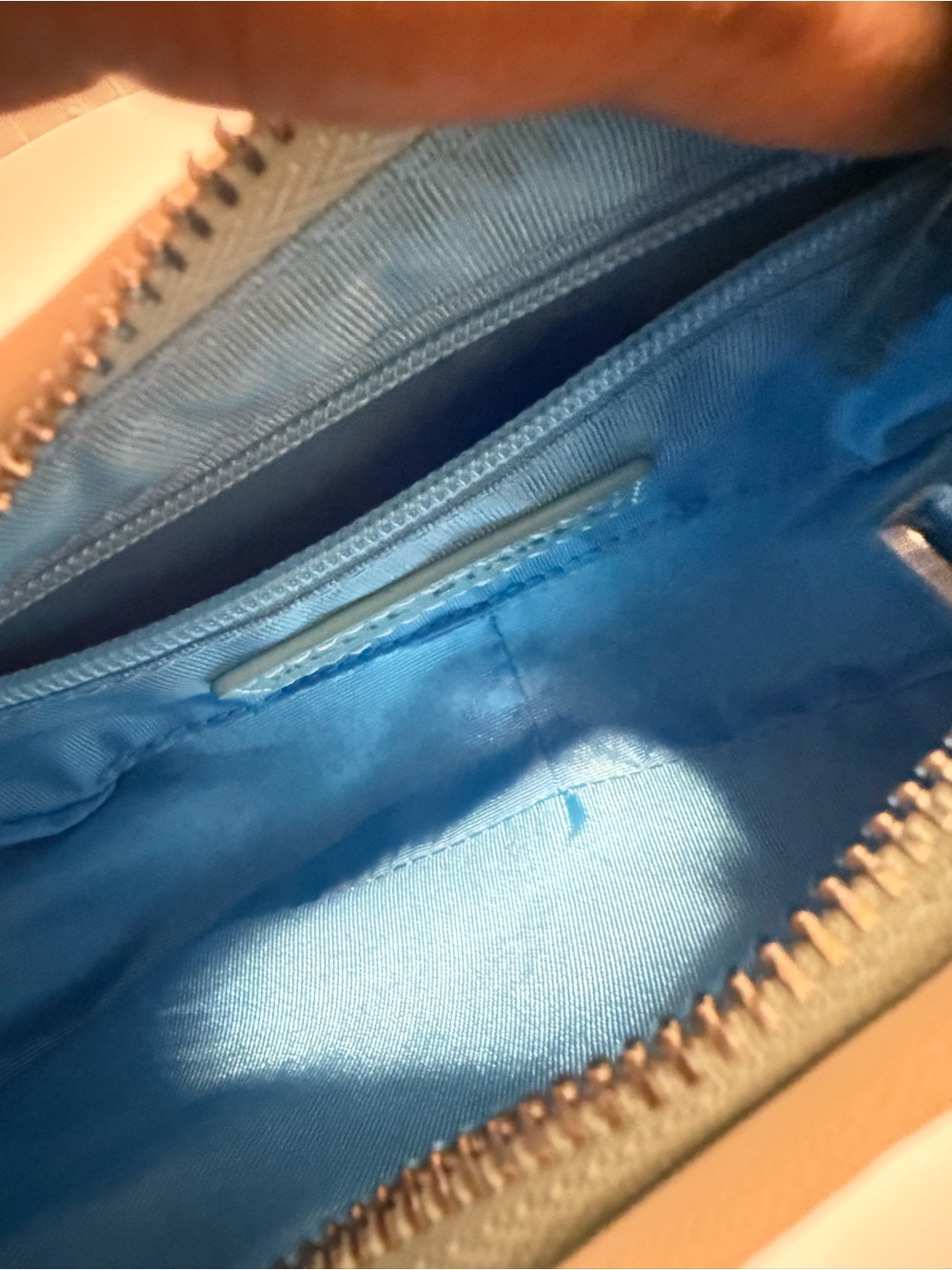 Melie Biianco Sky Blue Mini Hobo with Cream Trim and Detachable Strap - Picture 6 of 8